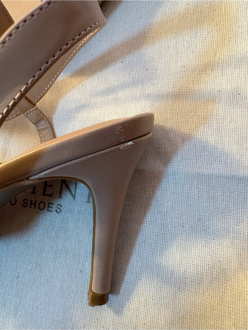 Calvin Klein Nude Pointed-Toe Cross-Strap Heels - Picture 6 of 6